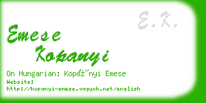 emese kopanyi business card